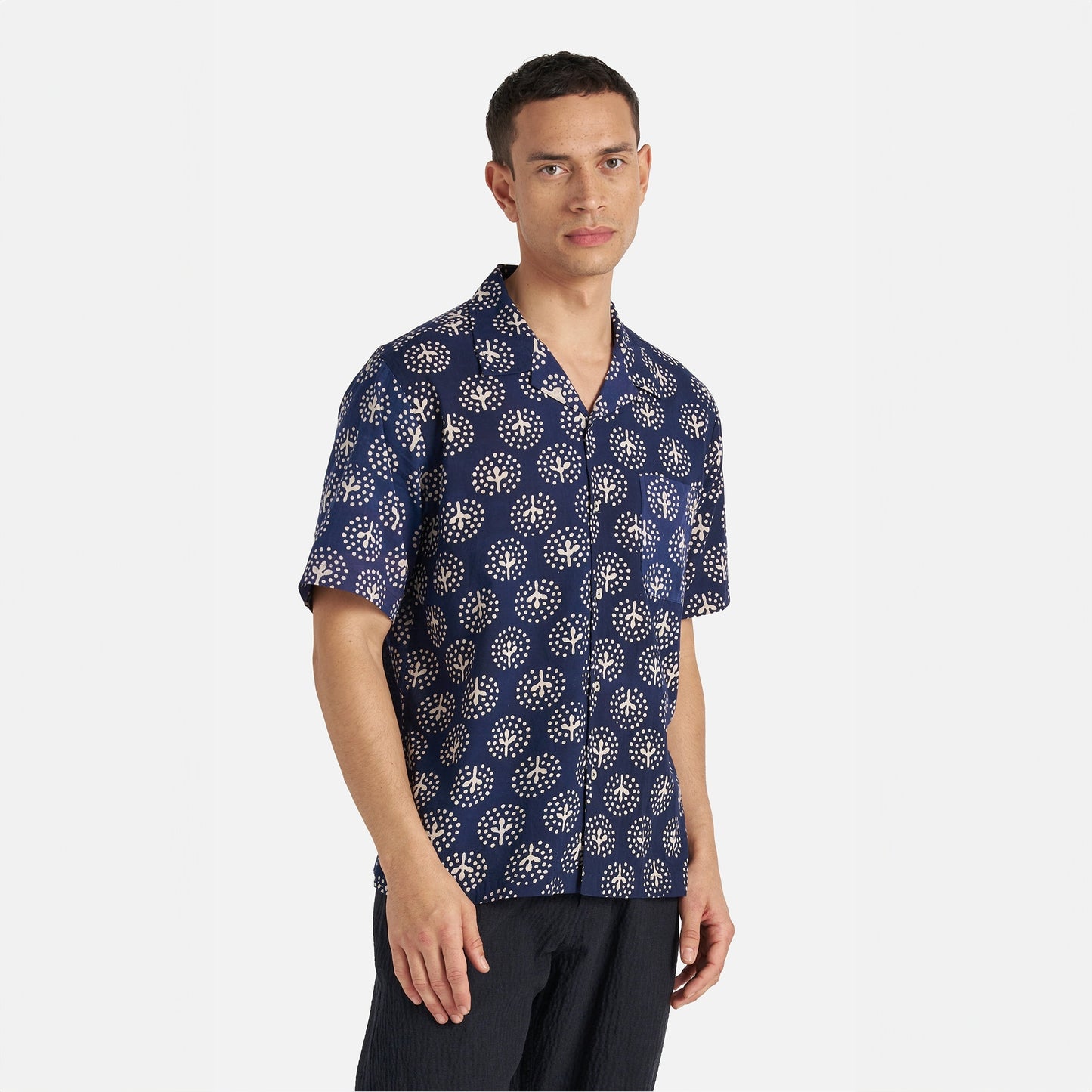 - Road Shirt In Navy Magic Circle Print