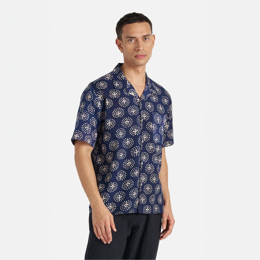 - Road Shirt In Navy Magic Circle Print