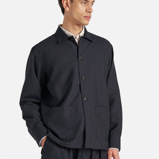 - Travail Overshirt in Navy Tropical Suiting