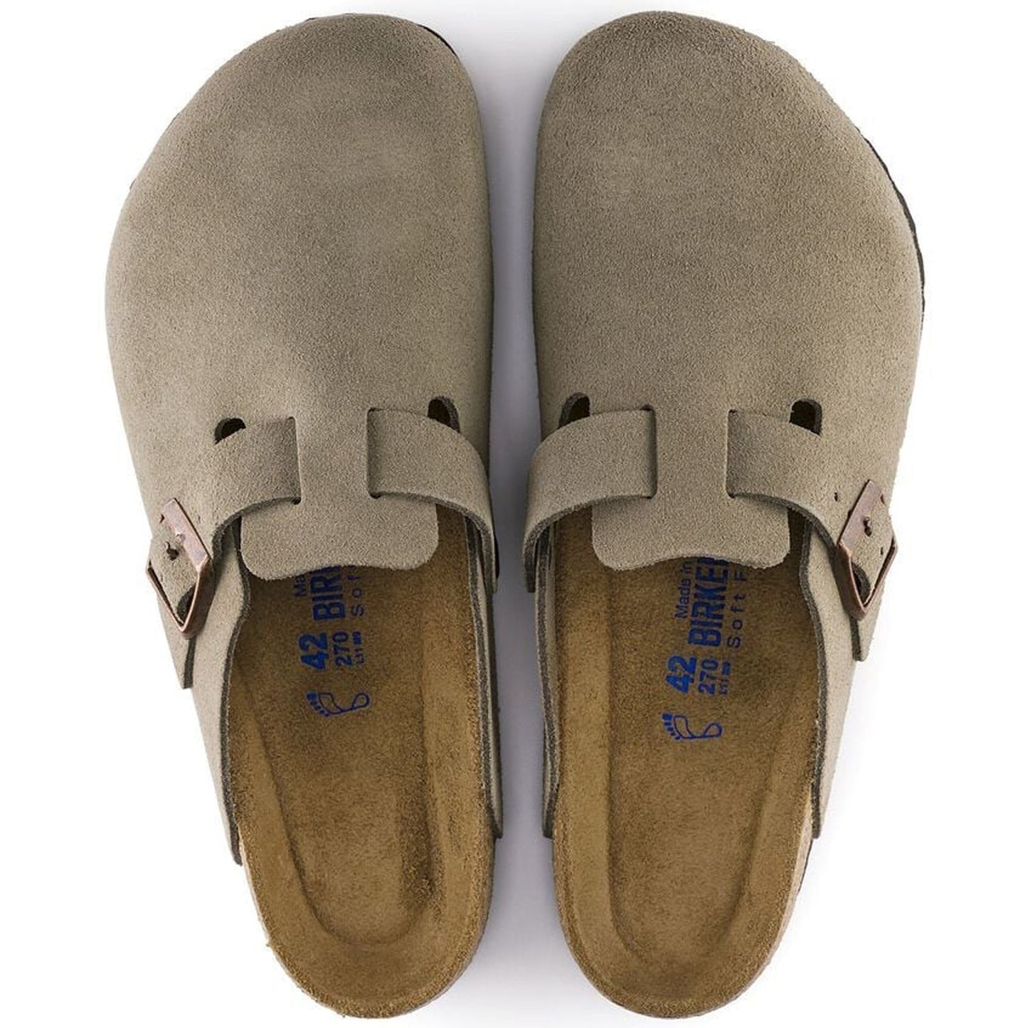 - Boston Soft Footbed Suede Leather Sandals - Taupe