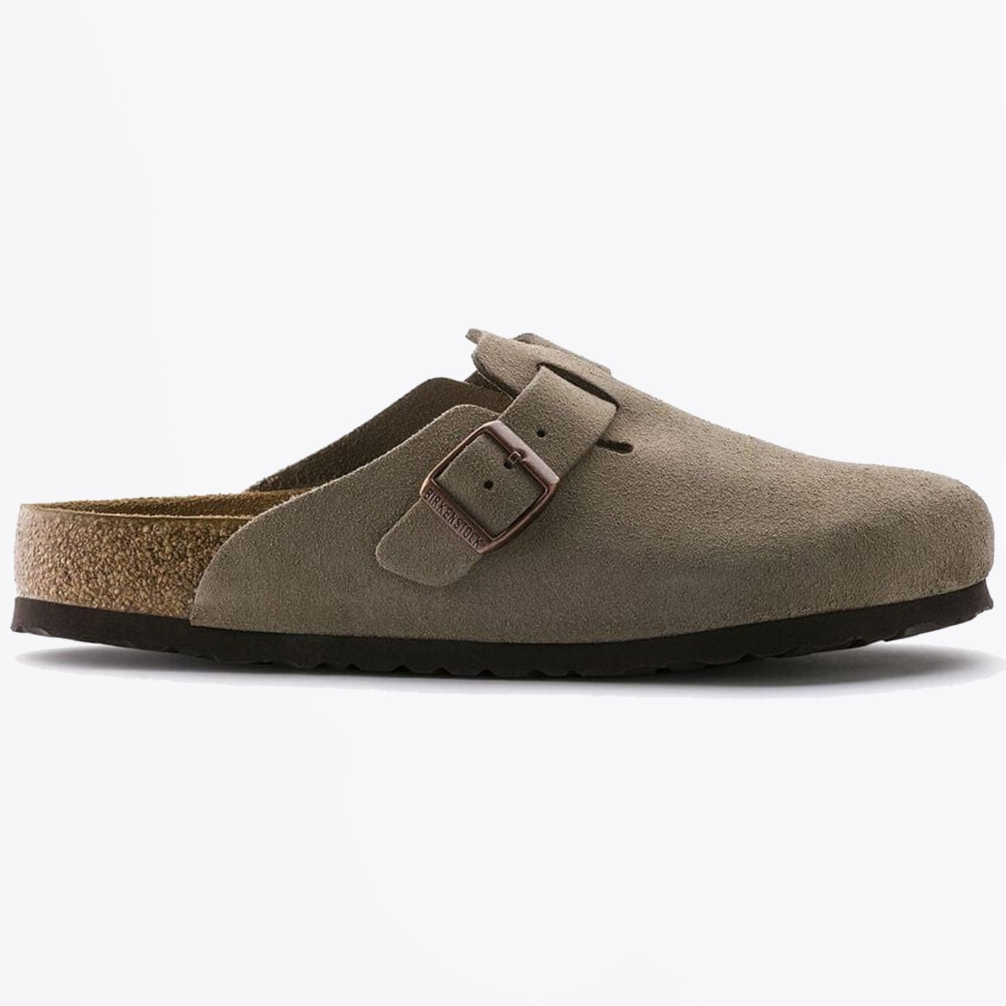 - Boston Soft Footbed Suede Leather Sandals - Taupe