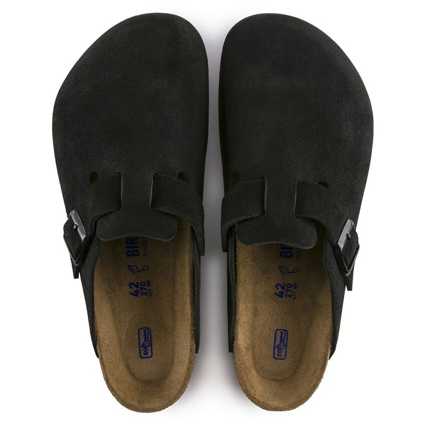 - Boston Soft Footbed Suede Leather Sandals - Black