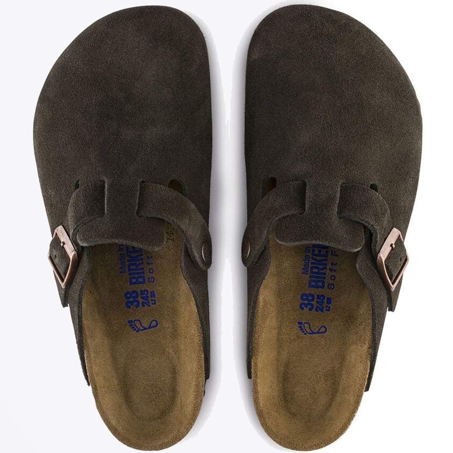 - Boston Soft Footbed Suede Leather Sandals - Mocca