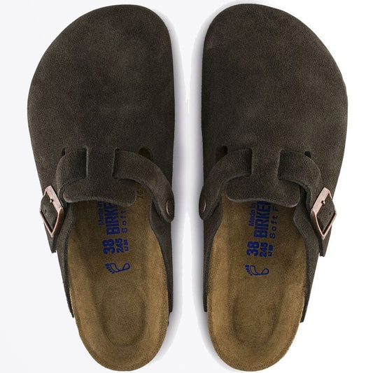 - Boston Soft Footbed Suede Leather Sandals - Mocca
