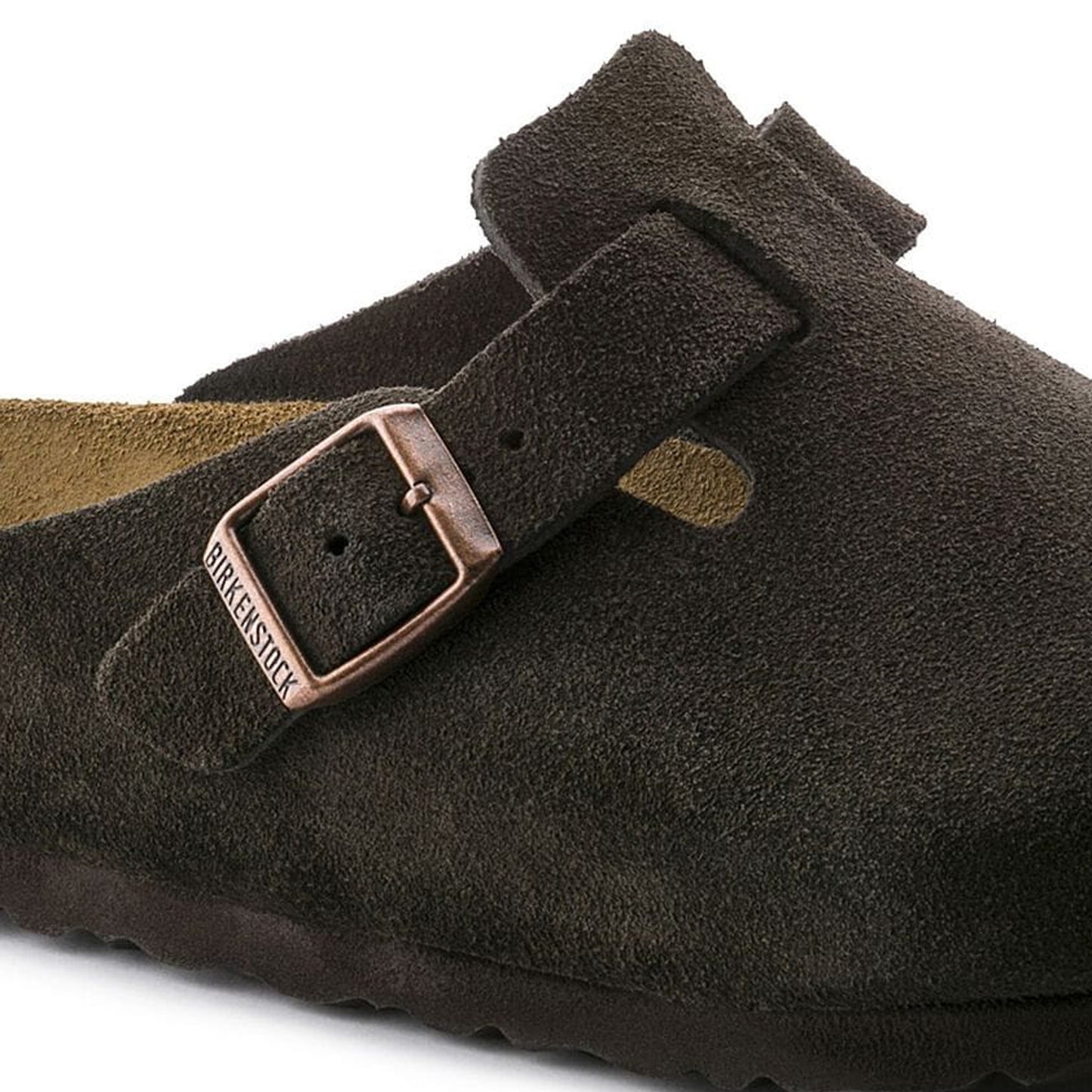 - Boston Soft Footbed Suede Leather Sandals - Mocca