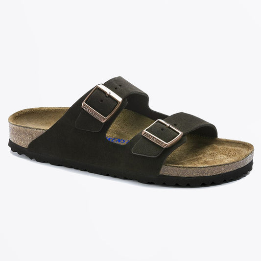 - Arizona Soft Footbed Suede Leather Sandals - Mocca