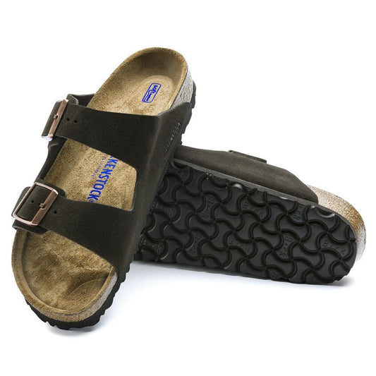 - Arizona Soft Footbed Suede Leather Sandals - Mocca