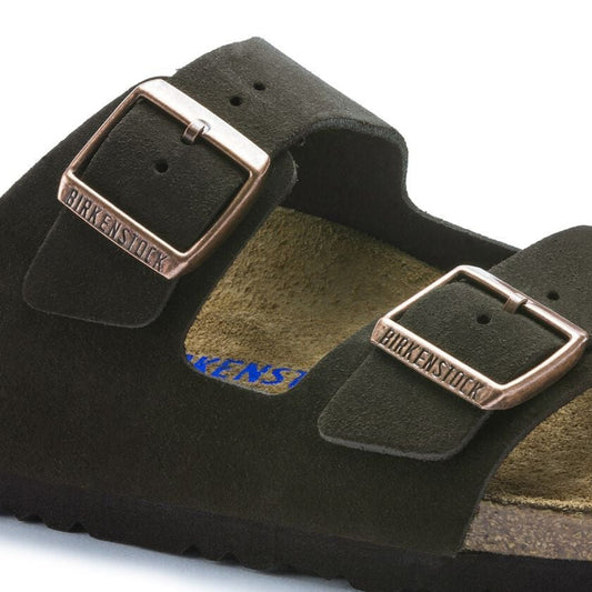 - Arizona Soft Footbed Suede Leather Sandals - Mocca