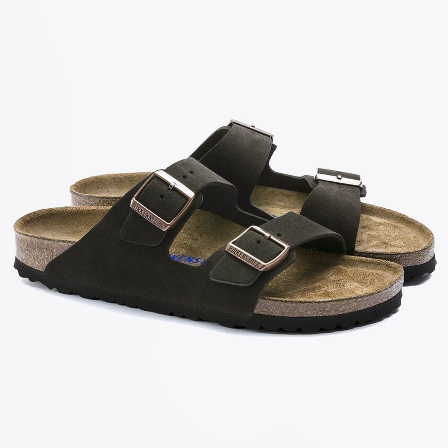 - Arizona Soft Footbed Suede Leather Sandals - Mocca