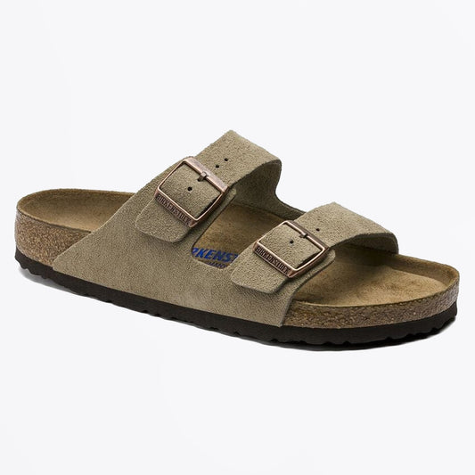 - Arizona Soft Footbed Suede Leather Sandals - Taupe