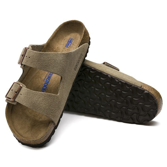 - Arizona Soft Footbed Suede Leather Sandals - Taupe