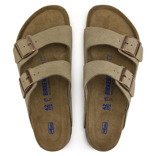 - Arizona Soft Footbed Suede Leather Sandals - Taupe
