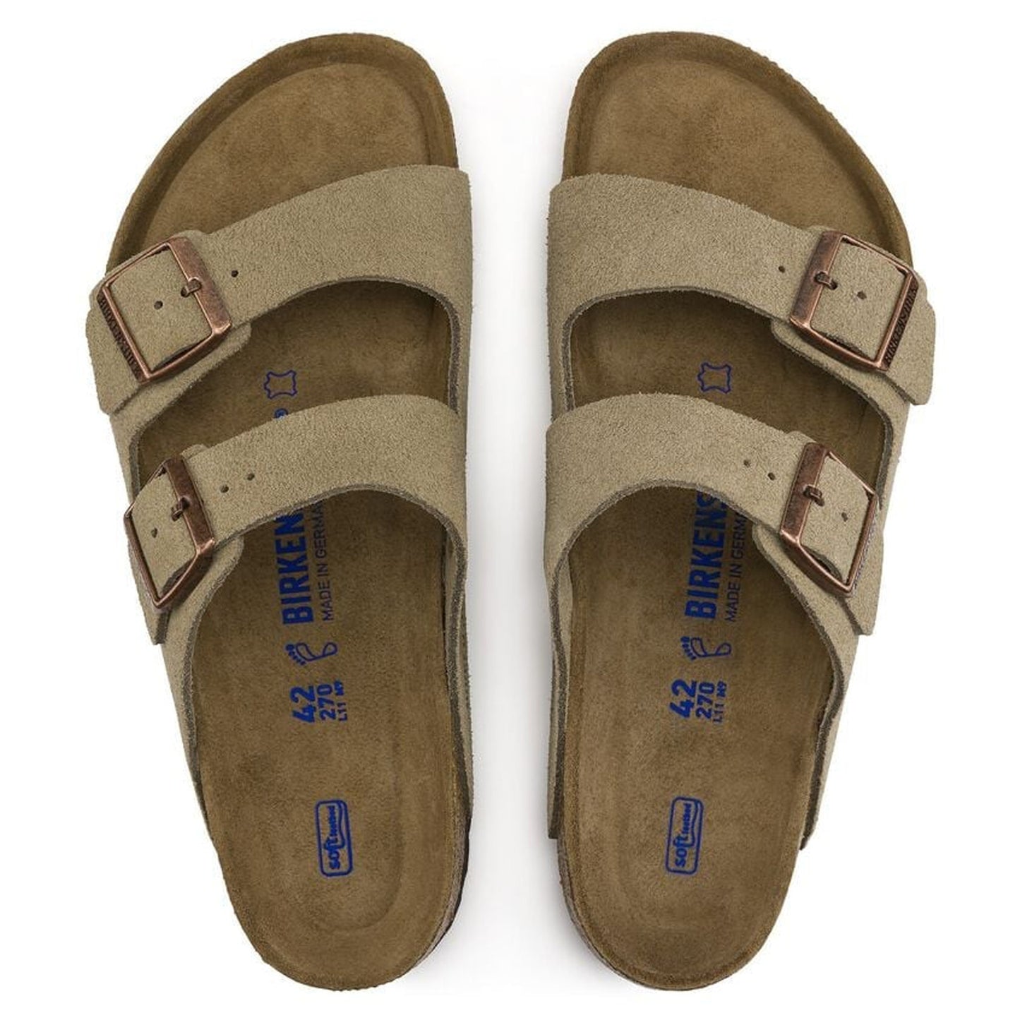 - Arizona Soft Footbed Suede Leather Sandals - Taupe