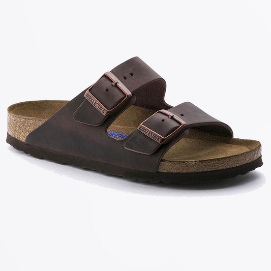 - Arizona Soft Footbed Natural Oiled Leather Sandals - Habana