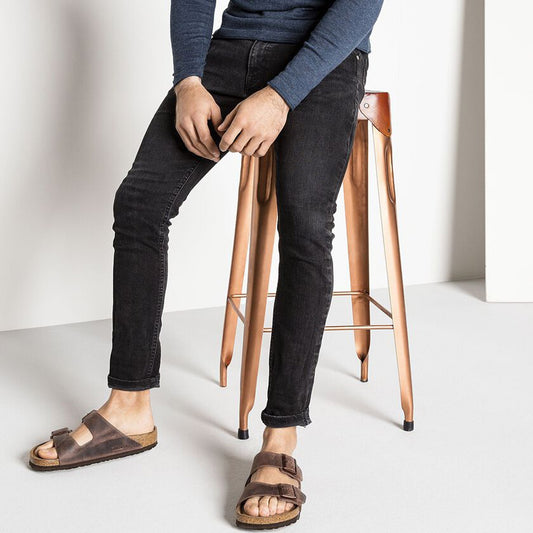 - Arizona Soft Footbed Natural Oiled Leather Sandals - Habana