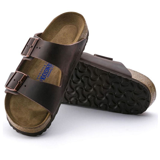 - Arizona Soft Footbed Natural Oiled Leather Sandals - Habana