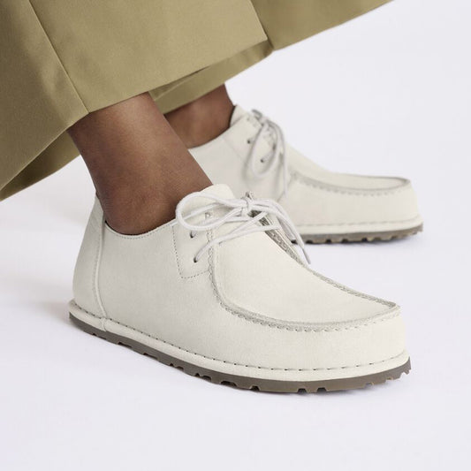 - Utti Lace Suede Leather Moccasins - Antique White