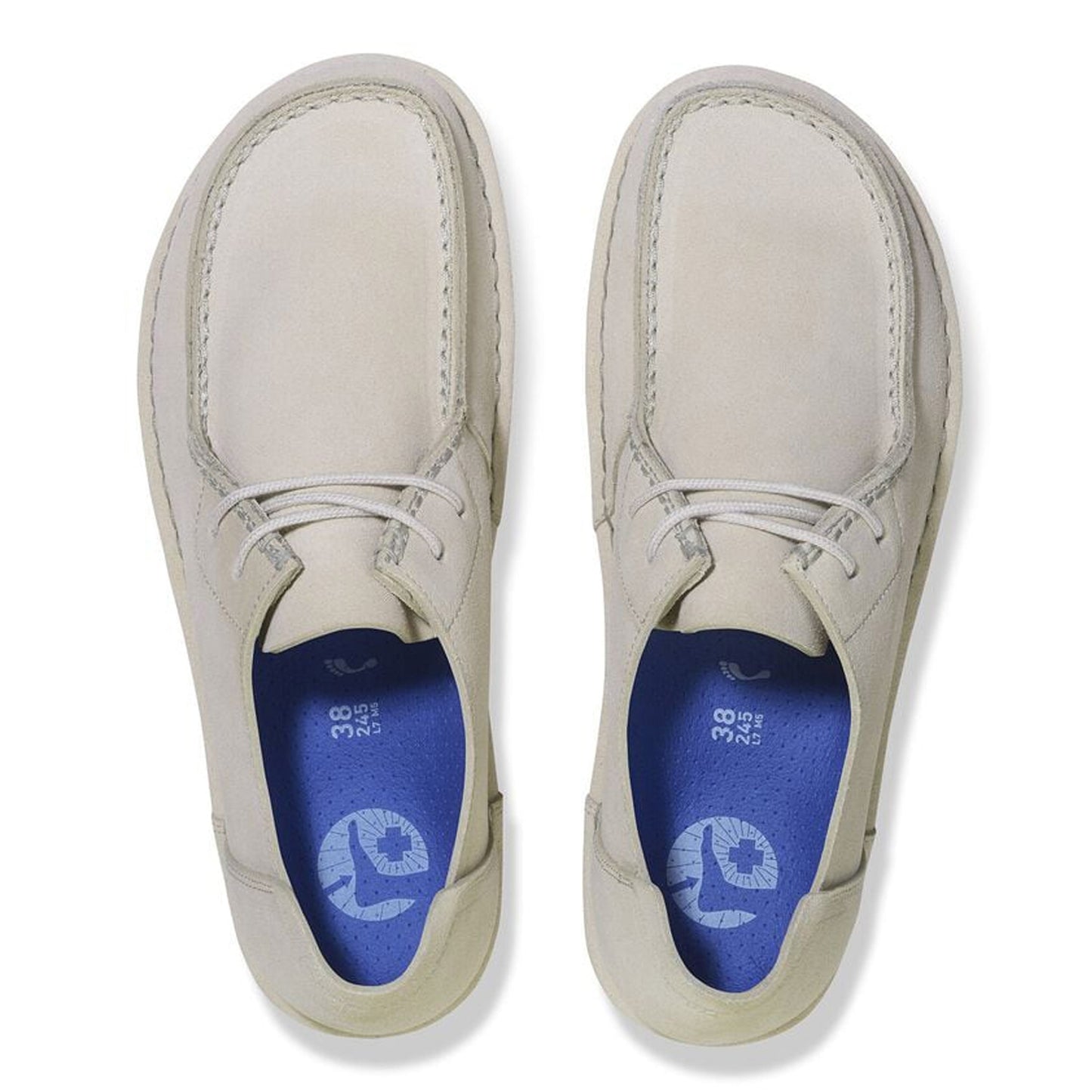 - Utti Lace Suede Leather Moccasins - Antique White