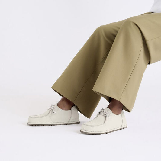 - Utti Lace Suede Leather Moccasins - Antique White