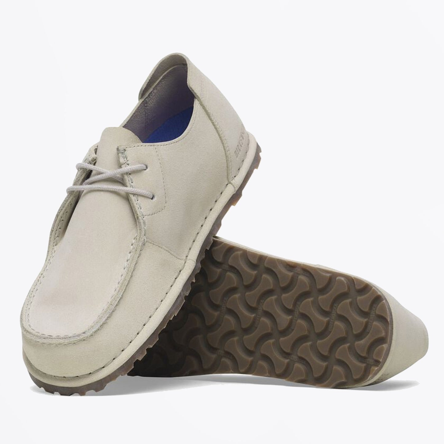 - Utti Lace Suede Leather Moccasins - Antique White