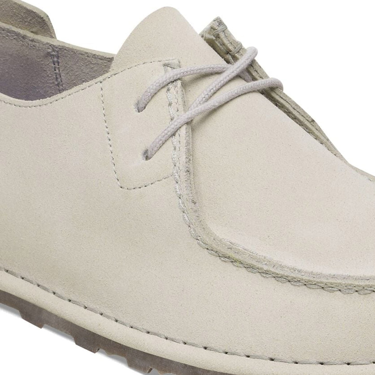 - Utti Lace Suede Leather Moccasins - Antique White