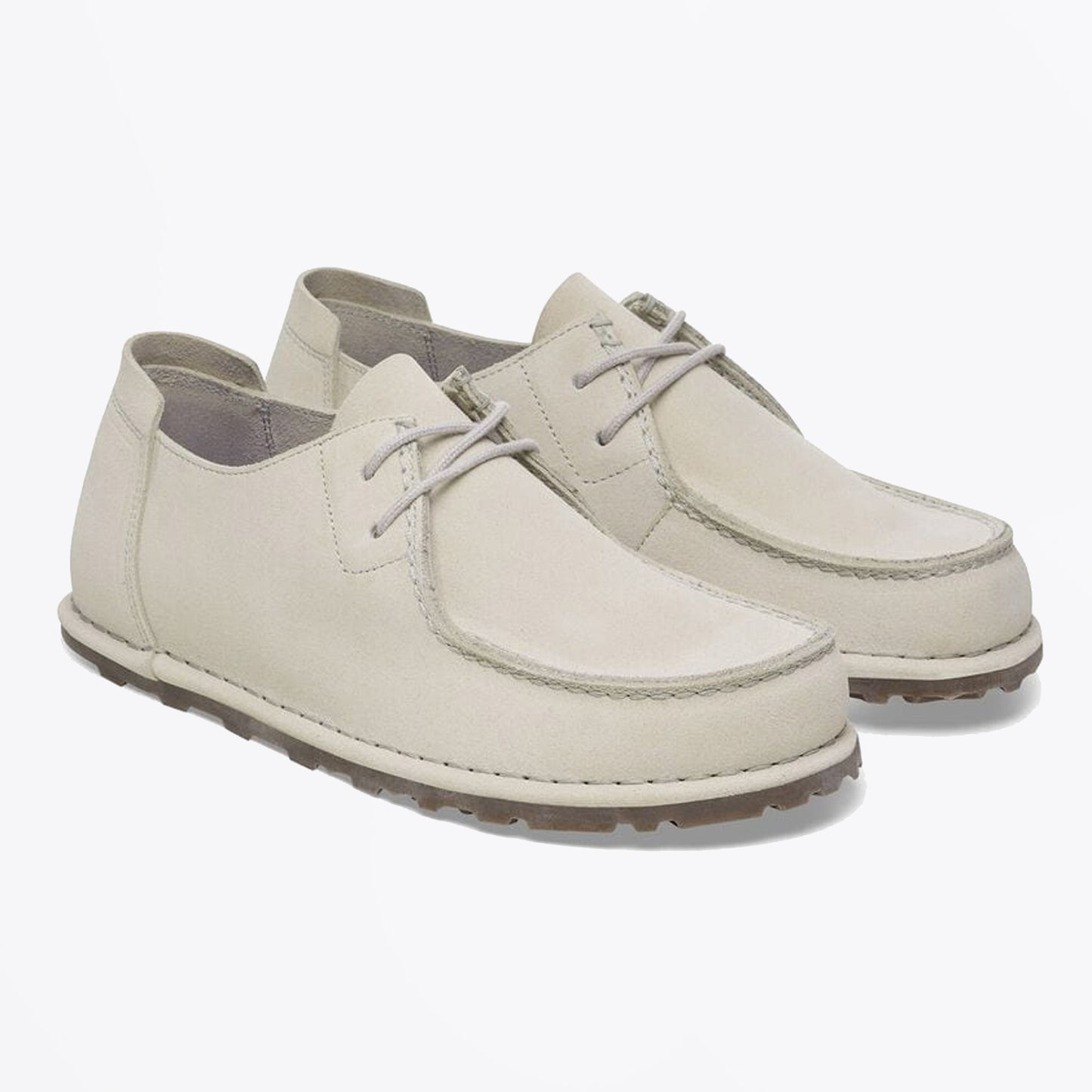 - Utti Lace Suede Leather Moccasins - Antique White