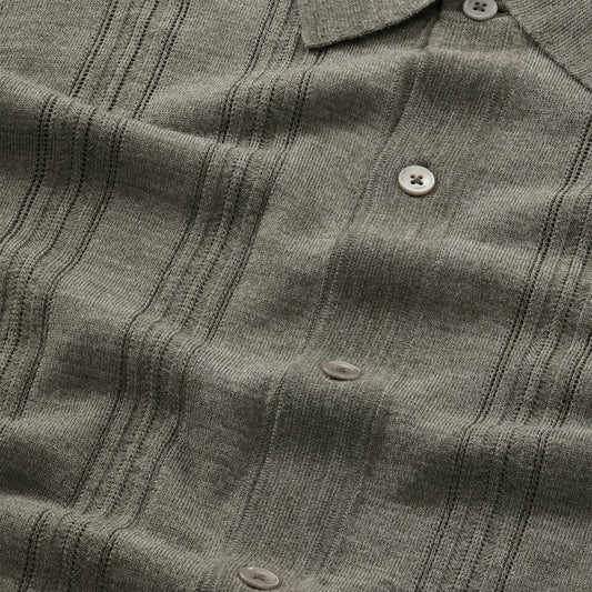 - Thor Short Sleeve Textured Cardigan - Capers