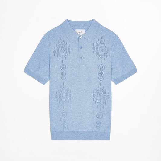 - Thor Textured Polo - Cerulean