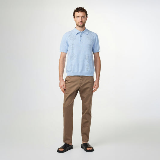 - Thor Textured Polo - Cerulean