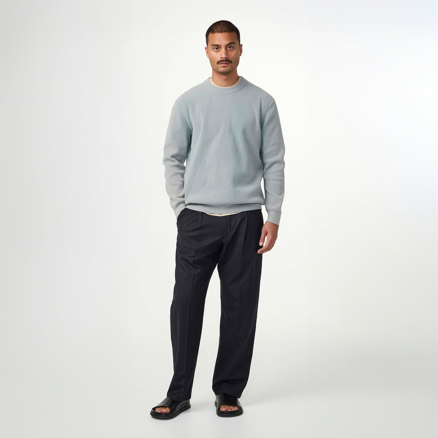 - Danny Lightweight Sweater - Steely Blue