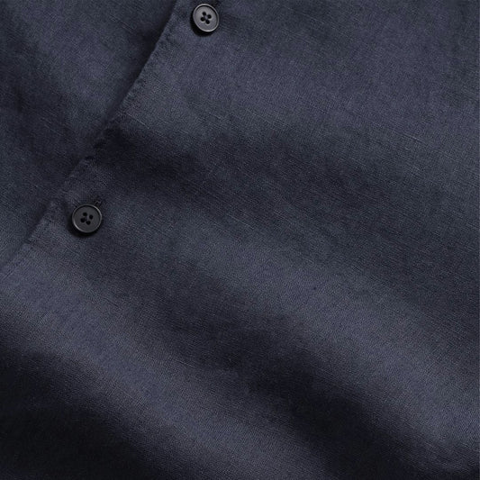 - Enzo Linen Shirt - Navy Blue