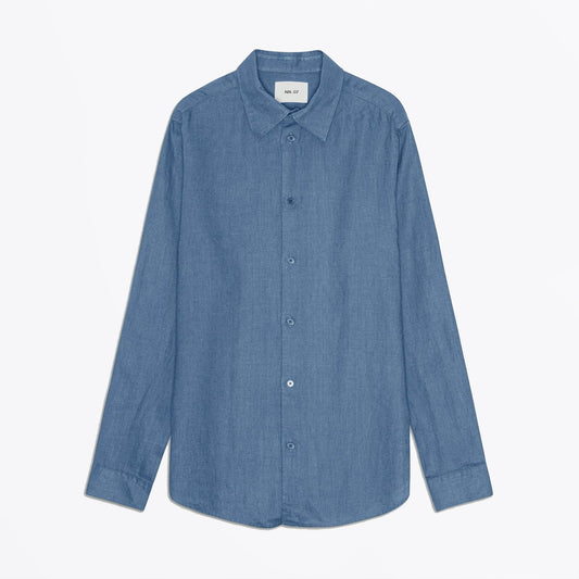 - Enzo Linen Shirt - Bering Sea