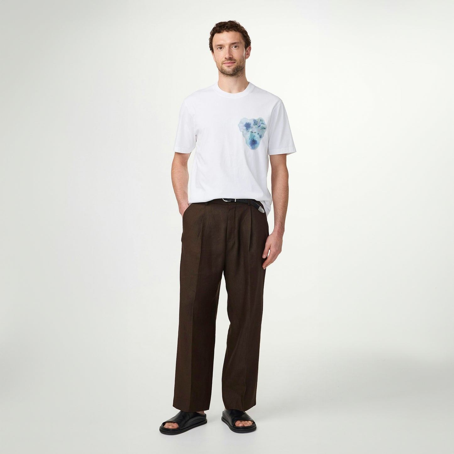 - Adam Pina Cotton T-Shirt - Blue Print