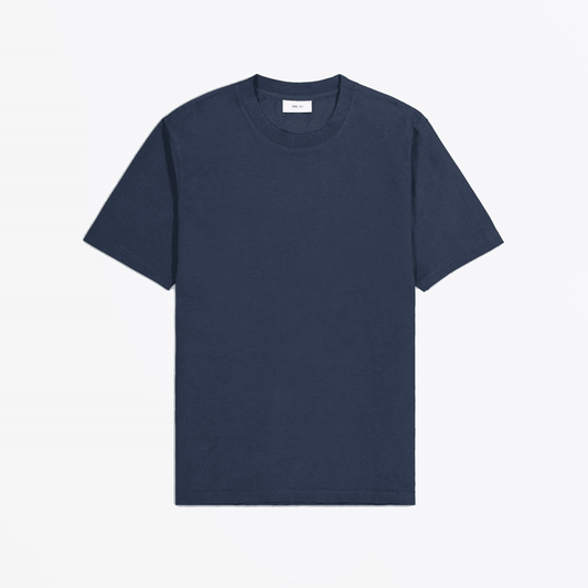 - Adam Casual Pima Cotton Tee - Navy Blue
