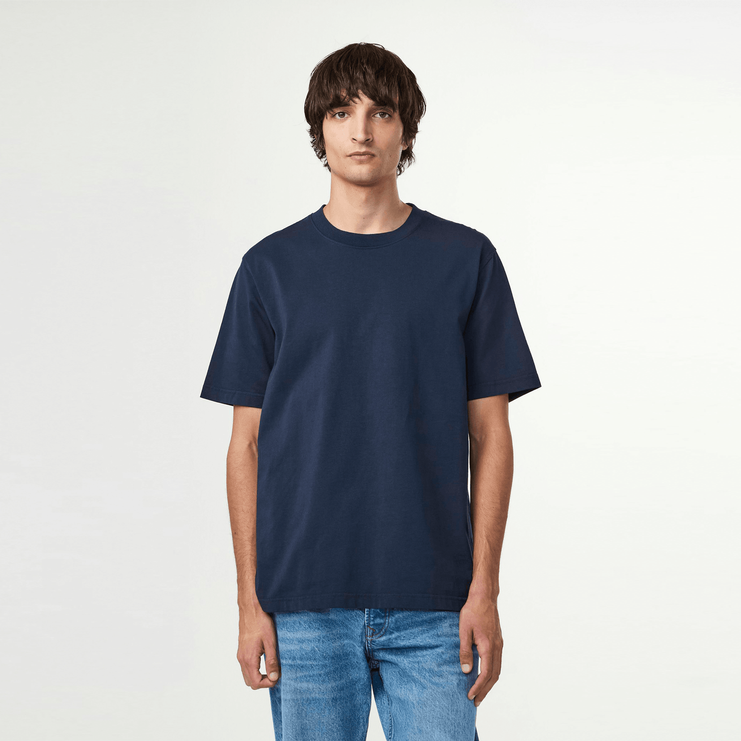 - Adam Casual Pima Cotton Tee - Navy Blue