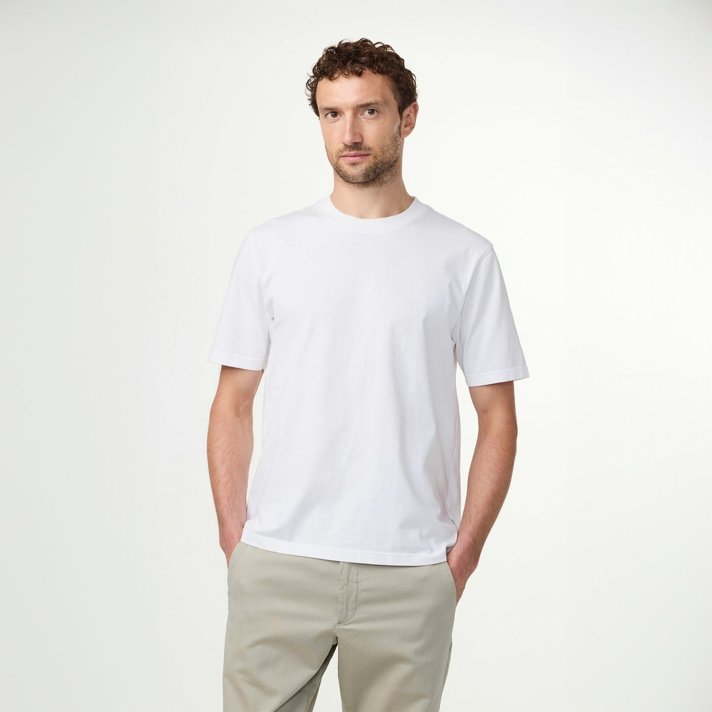 - Adam Casual Pima Cotton Tee - White