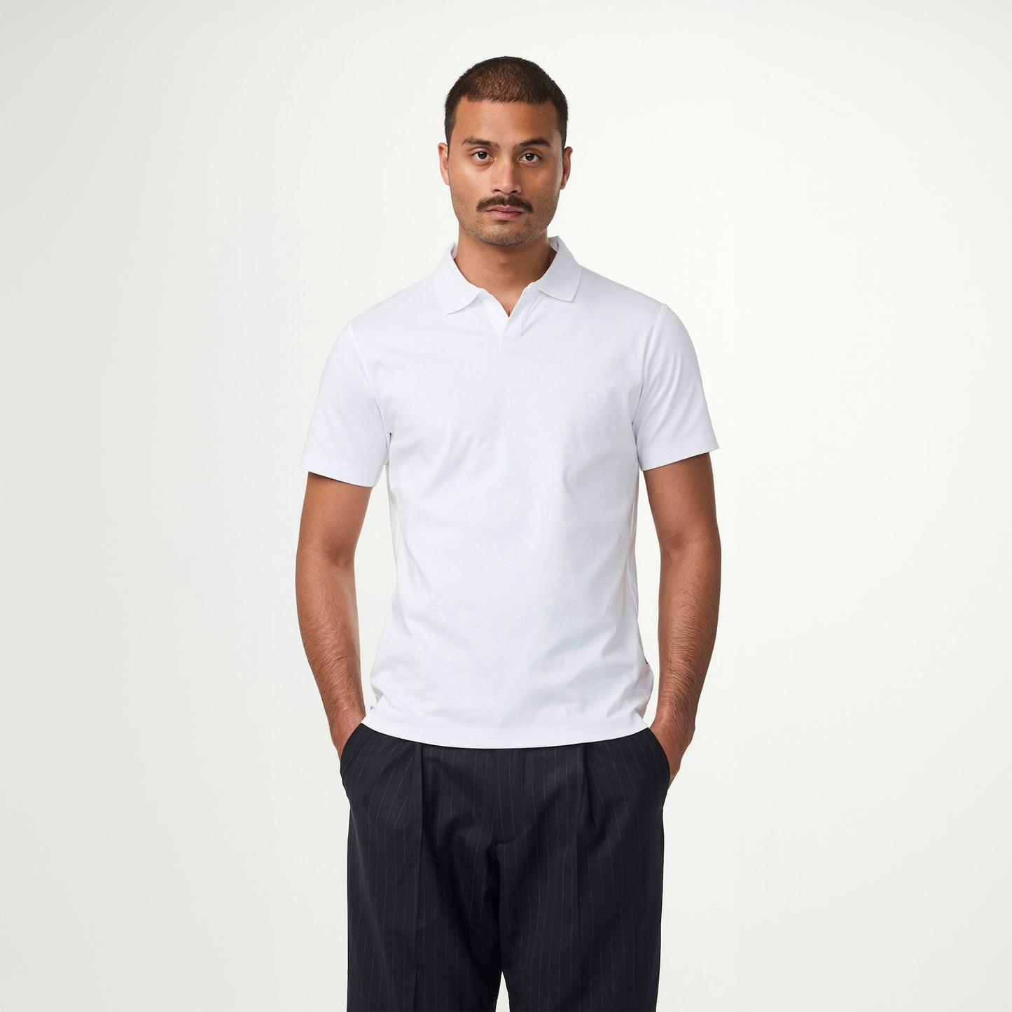 - Paul Open Collar Polo - White