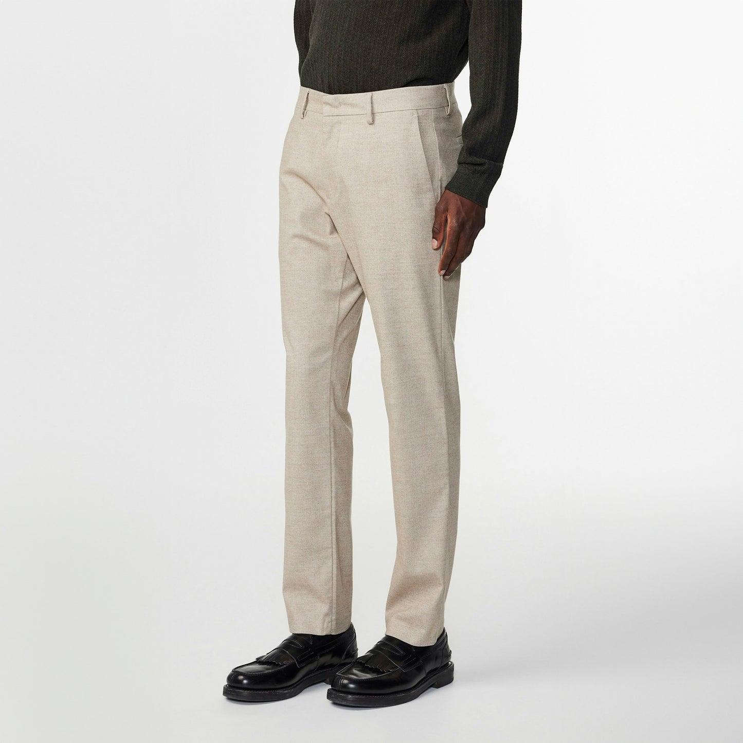 - Theo Melange Slim Fit Chino - Cement