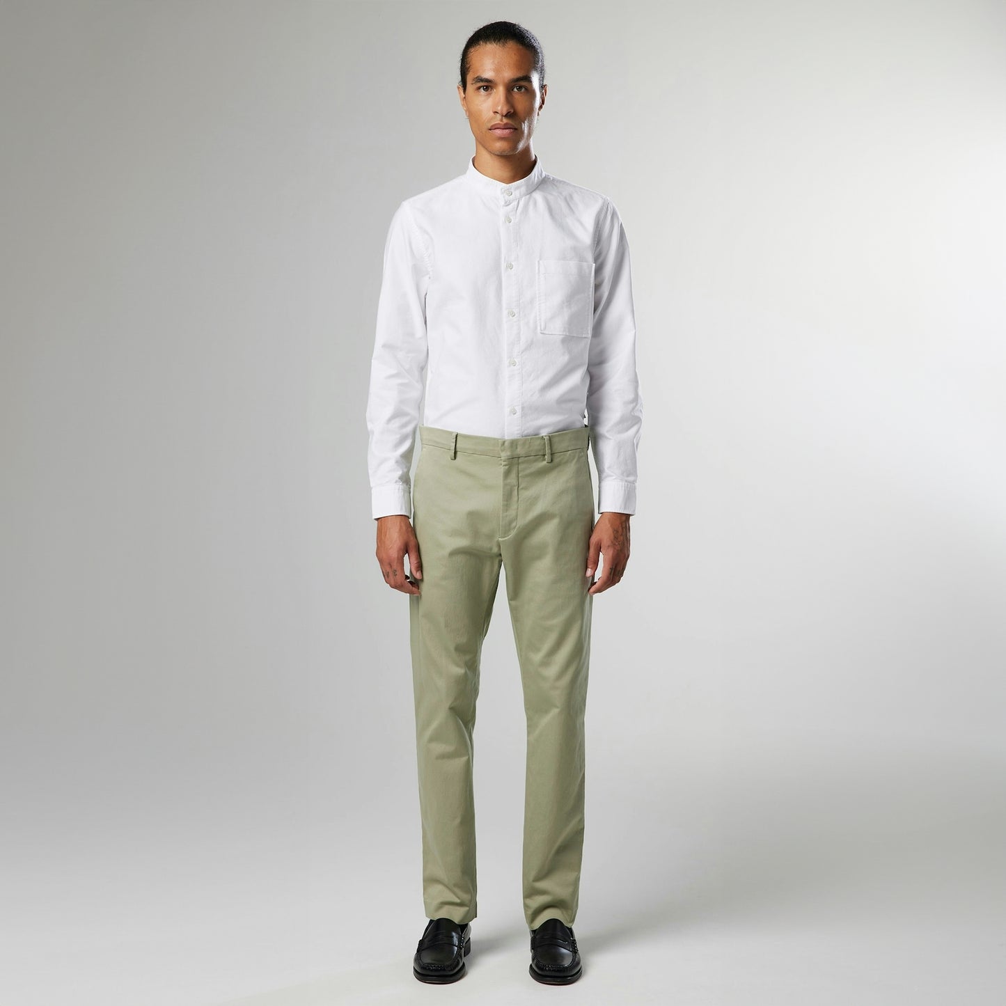 - Theo Classic Slim Fit Trousers - Capers
