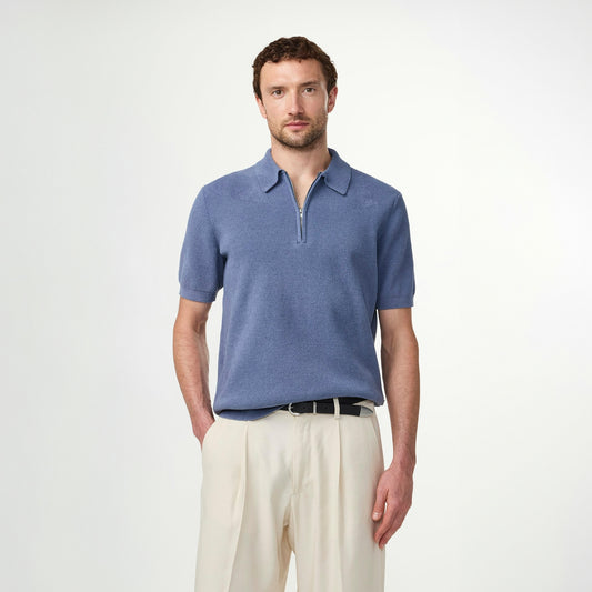 - Danny Ultra Soft Zip Polo - Bering Sea