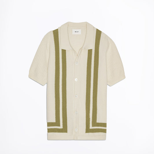 - Ares Textured Knit Shirt - Ivory