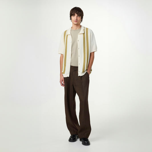 - Ares Textured Knit Shirt - Ivory