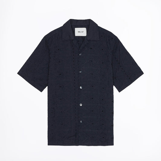 - Julio Embroidery Shirt - Navy Blue