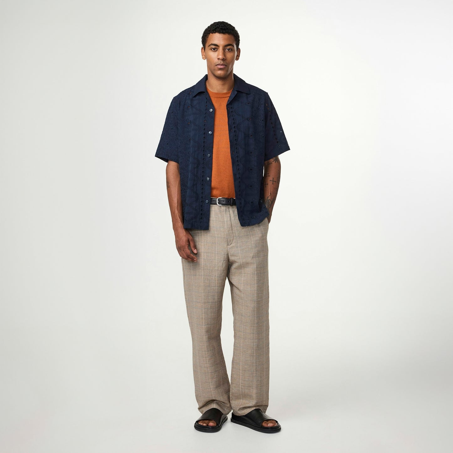 - Julio Embroidery Shirt - Navy Blue