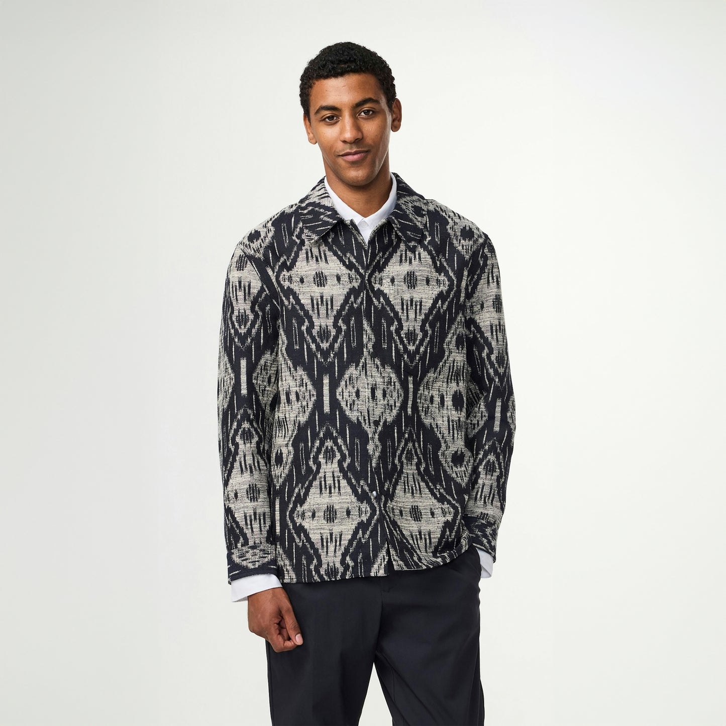 - Blaze Jacquard Overshirt - Bering Sea