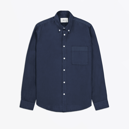 - Arne Button Down Shirt - Navy Blue