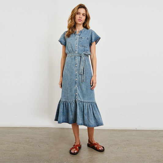 - Kahlo Dress - Mid Blue