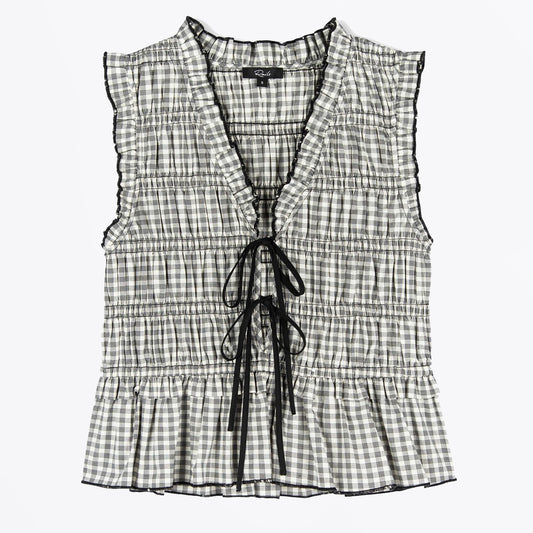 - Martine Top - Ivory Jet Gingham
