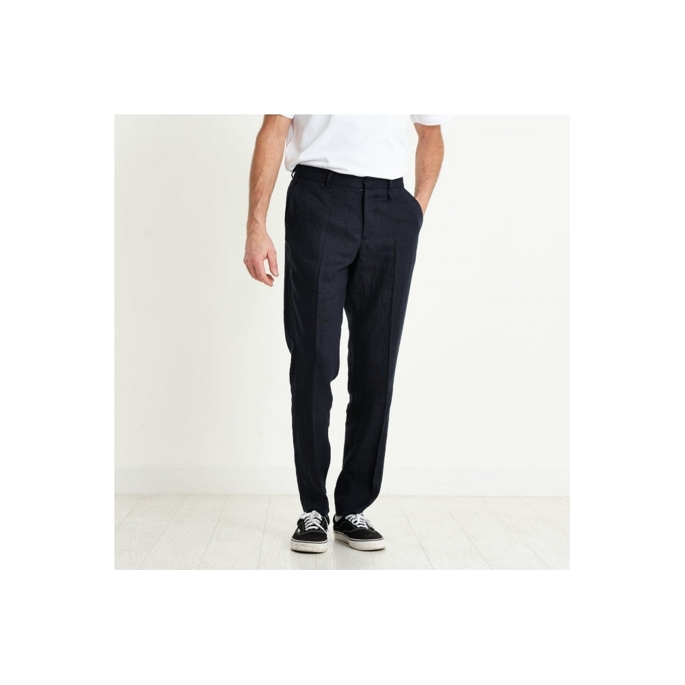 - Alp Smart Linen Trouser - Midnight