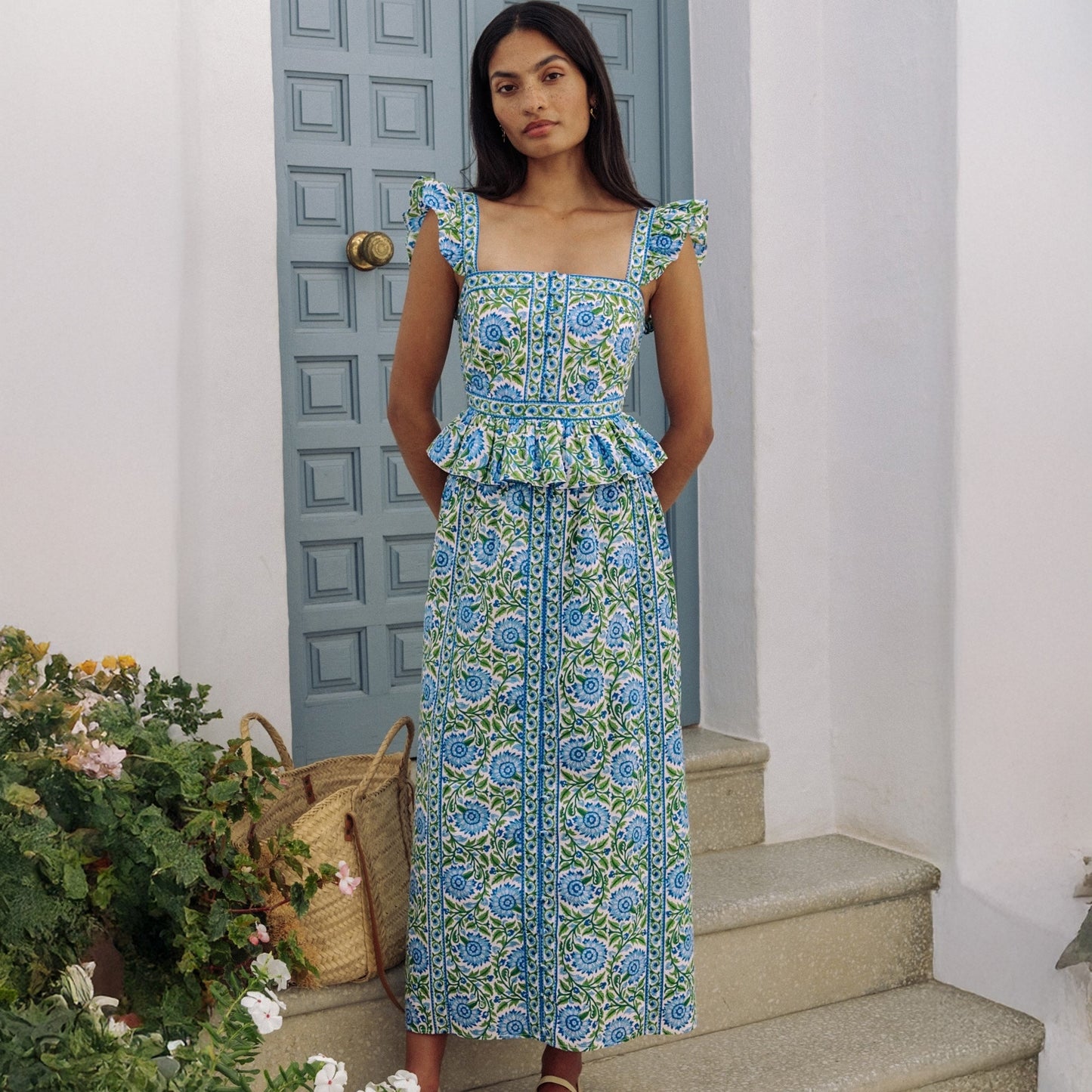 - Freya Skirt - Peacock Border